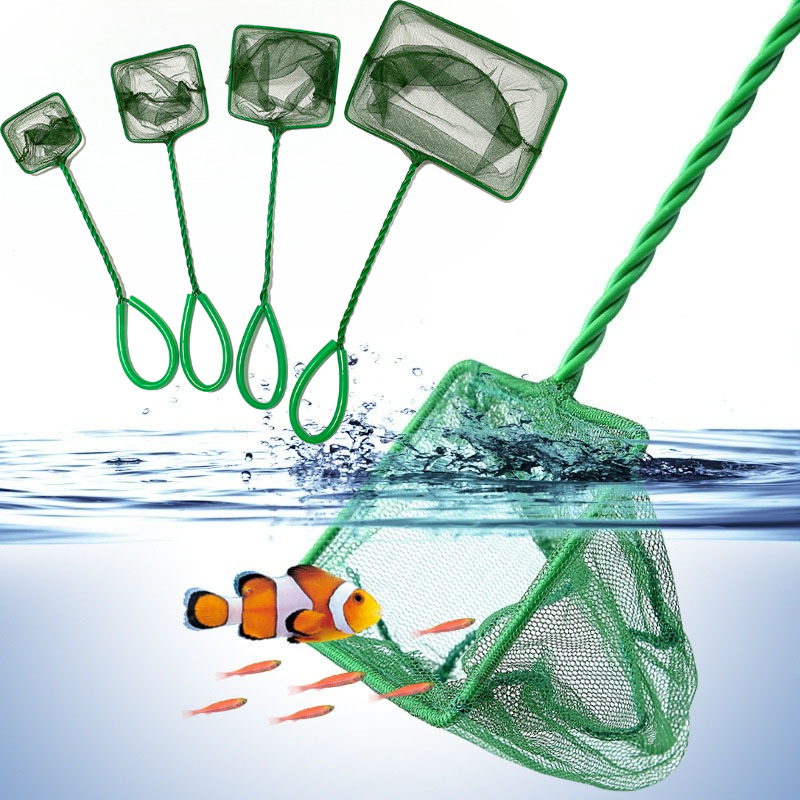 Aquarium Fishland - 3-10inch Fish Net Long Handle Square