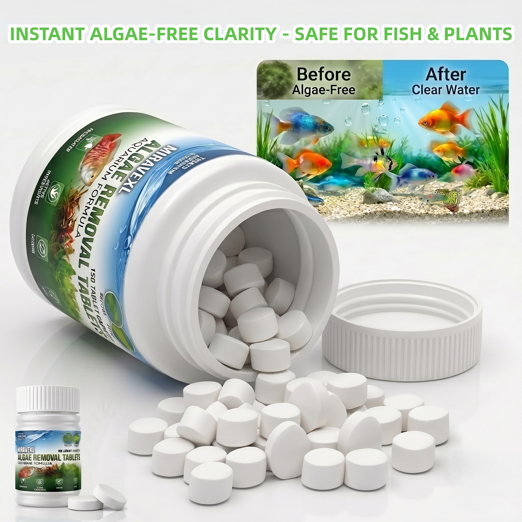 Aquarium Fish Pond - Aquarium Algae Control Tablets Rapid Green
