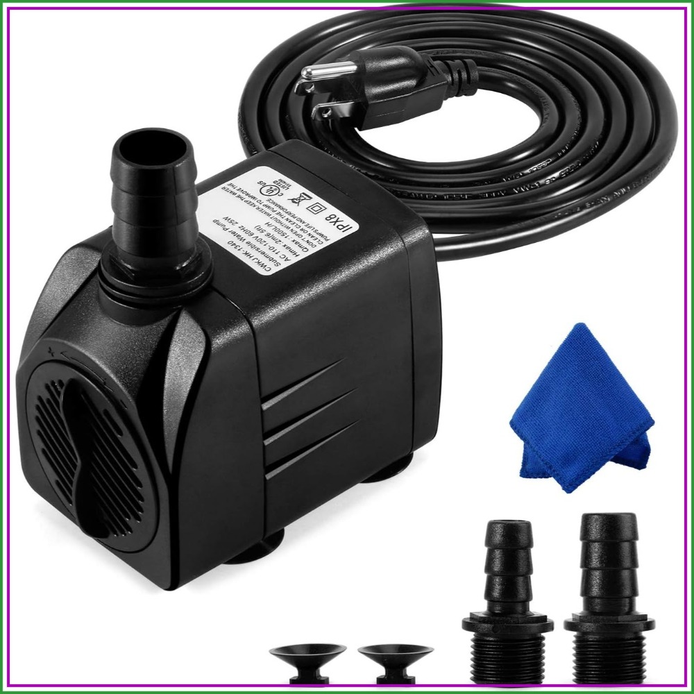 Aquarium Fish Pond - 400GPH Submersible Fountain Pump, 25W Quiet