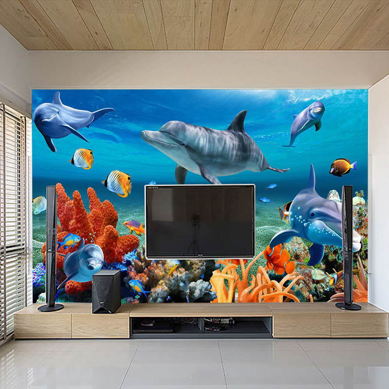 beibehang Custom 3D Mural Wall - Aquarium Fish Live Wallpaper のレビューと価格