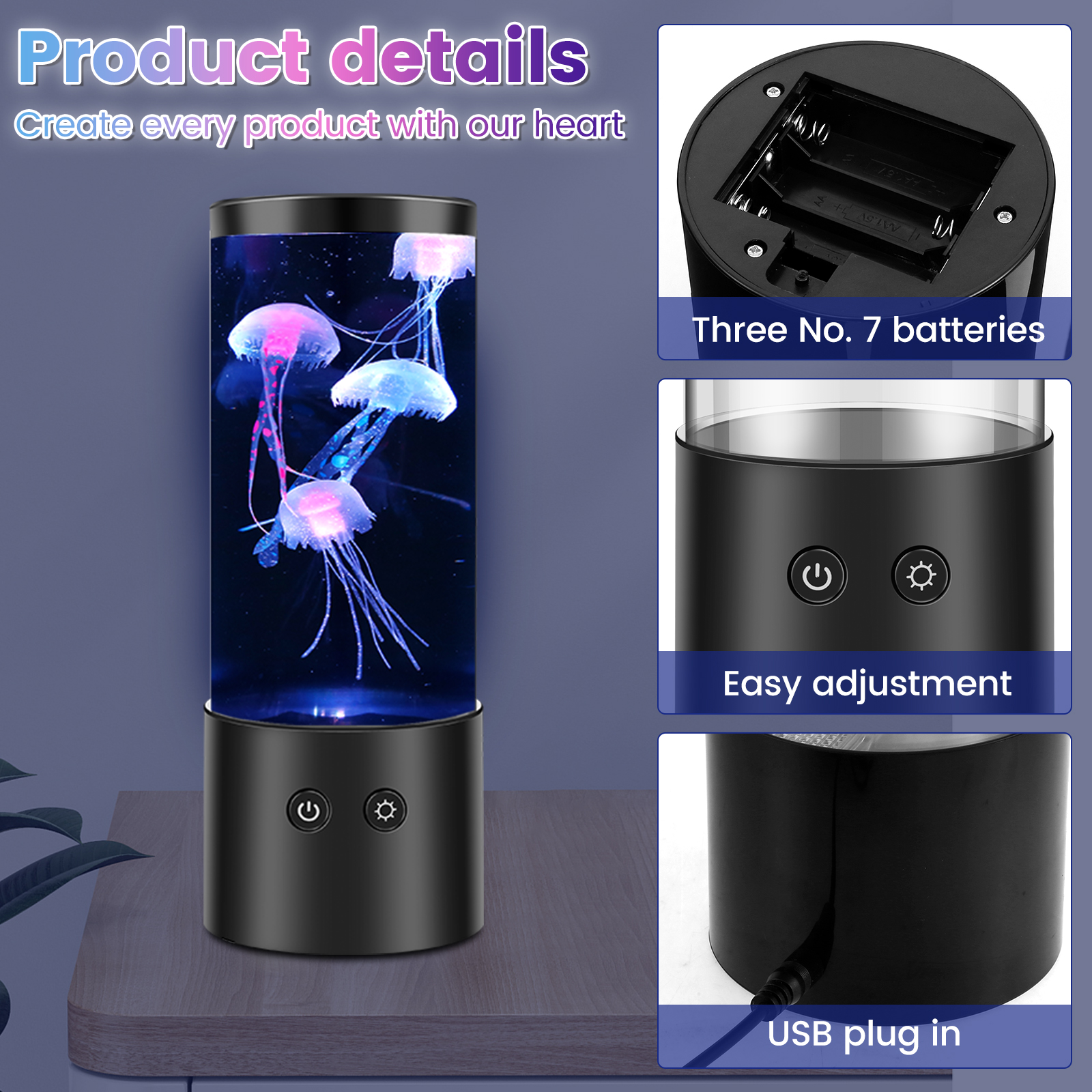 Jellyfish Night Light LED Fish - Aquarium Fish Lamp のレビューと価格