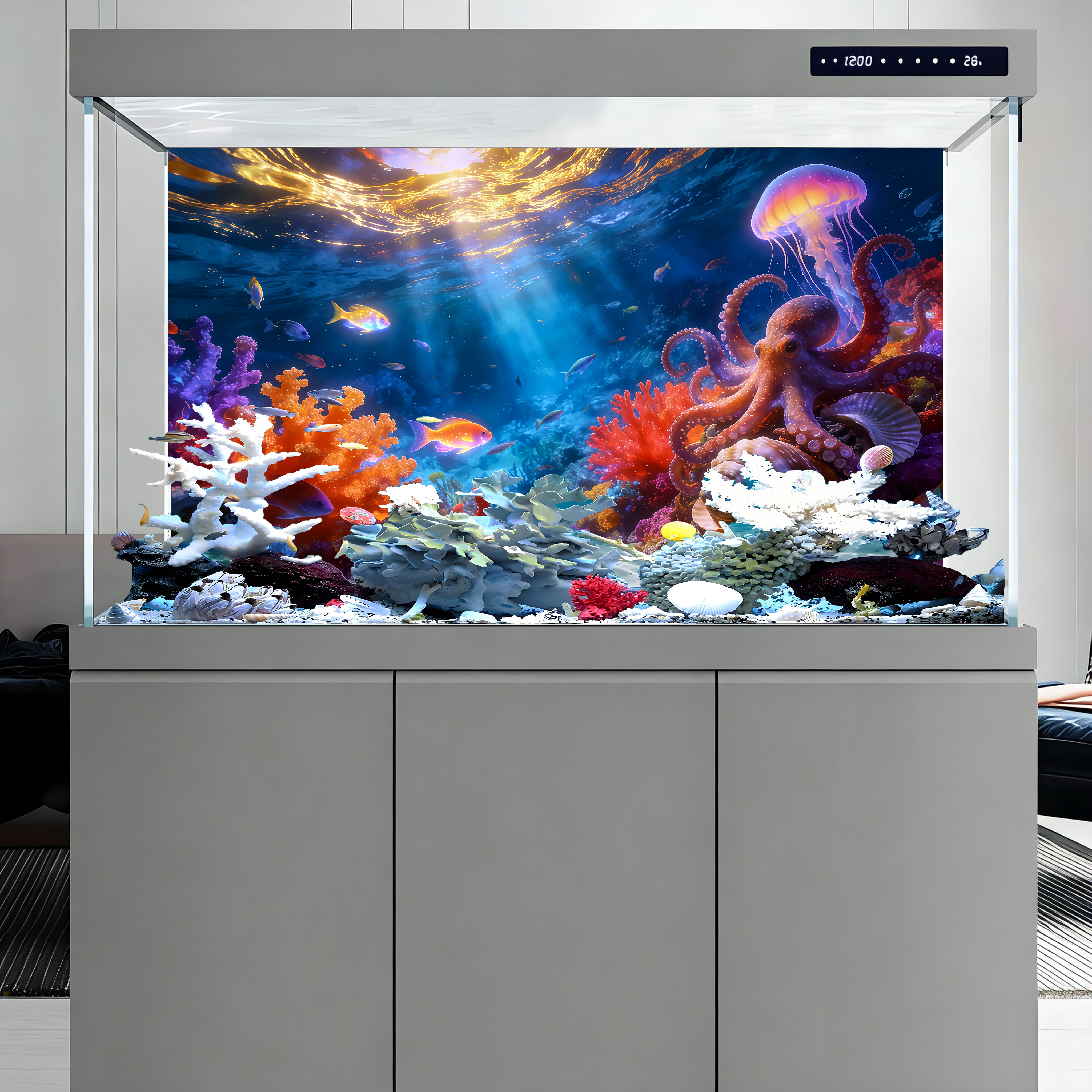 Octopus Paradise，Fish tank bac - Aquarium Fish Paradise のレビューと価格
