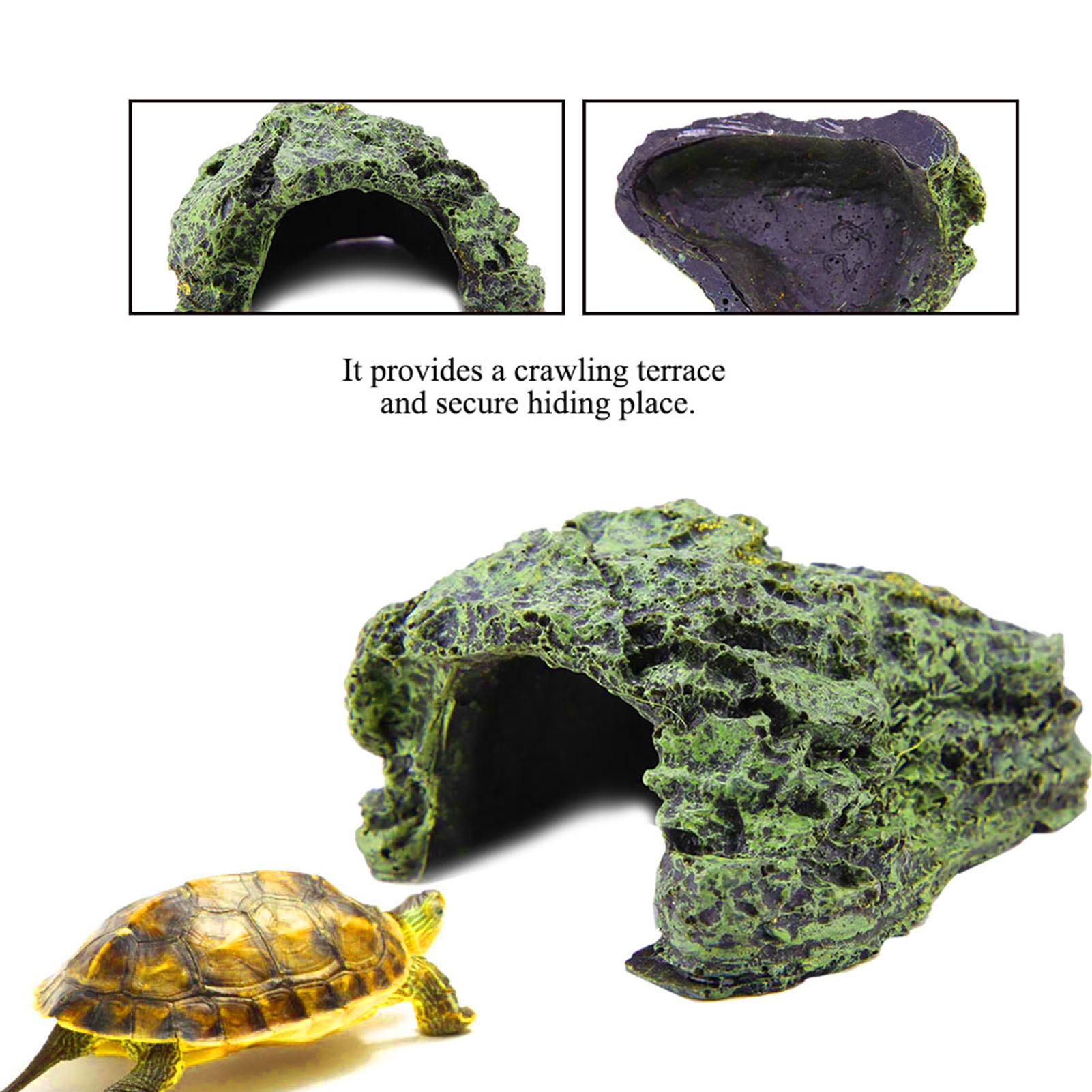 Reptile Hide Cave Turtle Baski - Aquarium Fish Hide のレビューと価格