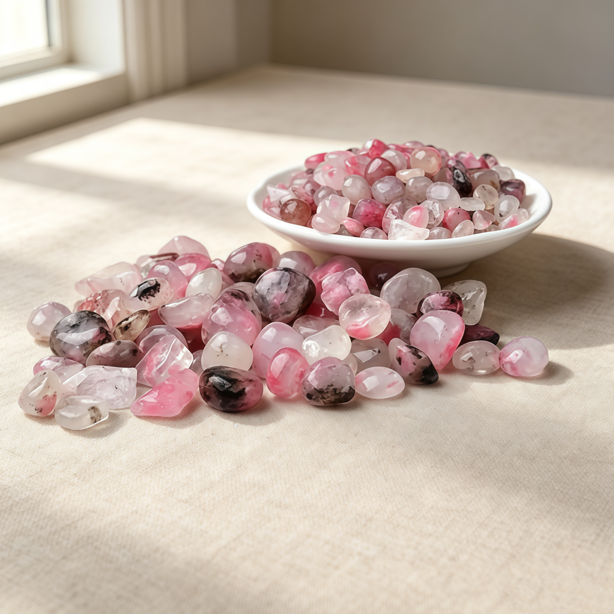 Natural Pink Rhodonite Crystal - Aquarium Fish Bowl のレビューと価格