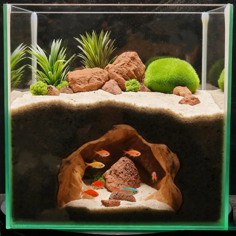 Sinkhole Cave Aquarium Ornamen - Aquarium Fish Hide のレビューと価格