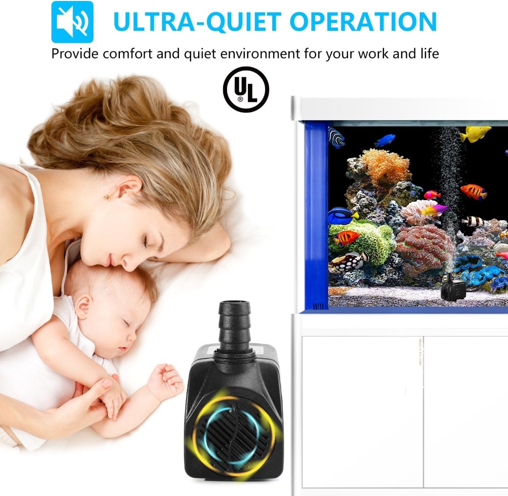 400GPH Submersible Fountain Pu - Aquarium Fish Pond のレビューと価格