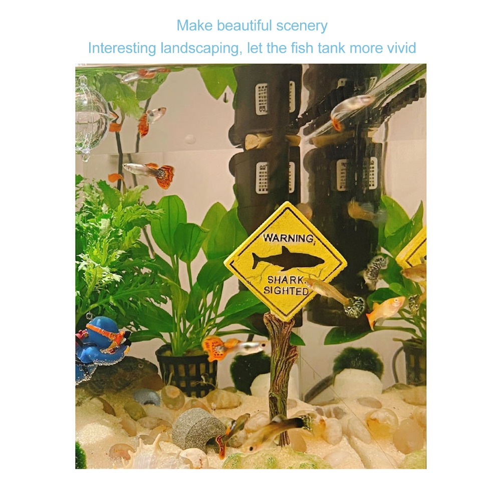 Resin Shark Warning Board Orna - Aquarium Fish Shark のレビューと価格