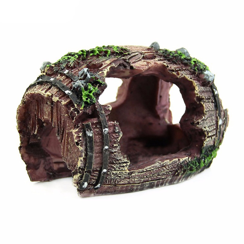 Aquarium Artificial Barrel Cav - Aquarium Fish Hide のレビューと価格