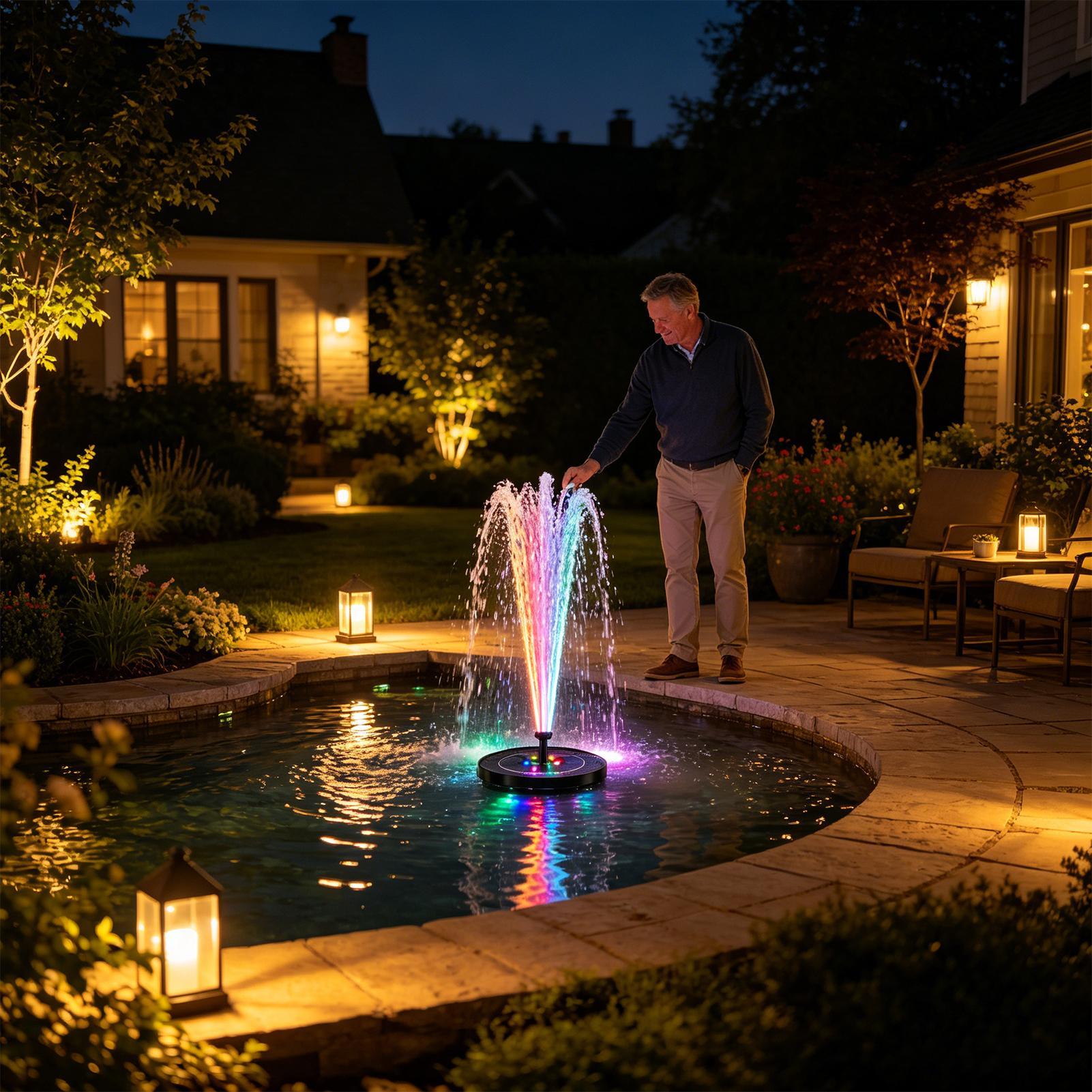 Floating Solar Bird Bath Fount - Aquarium Fish Lamp のレビューと価格