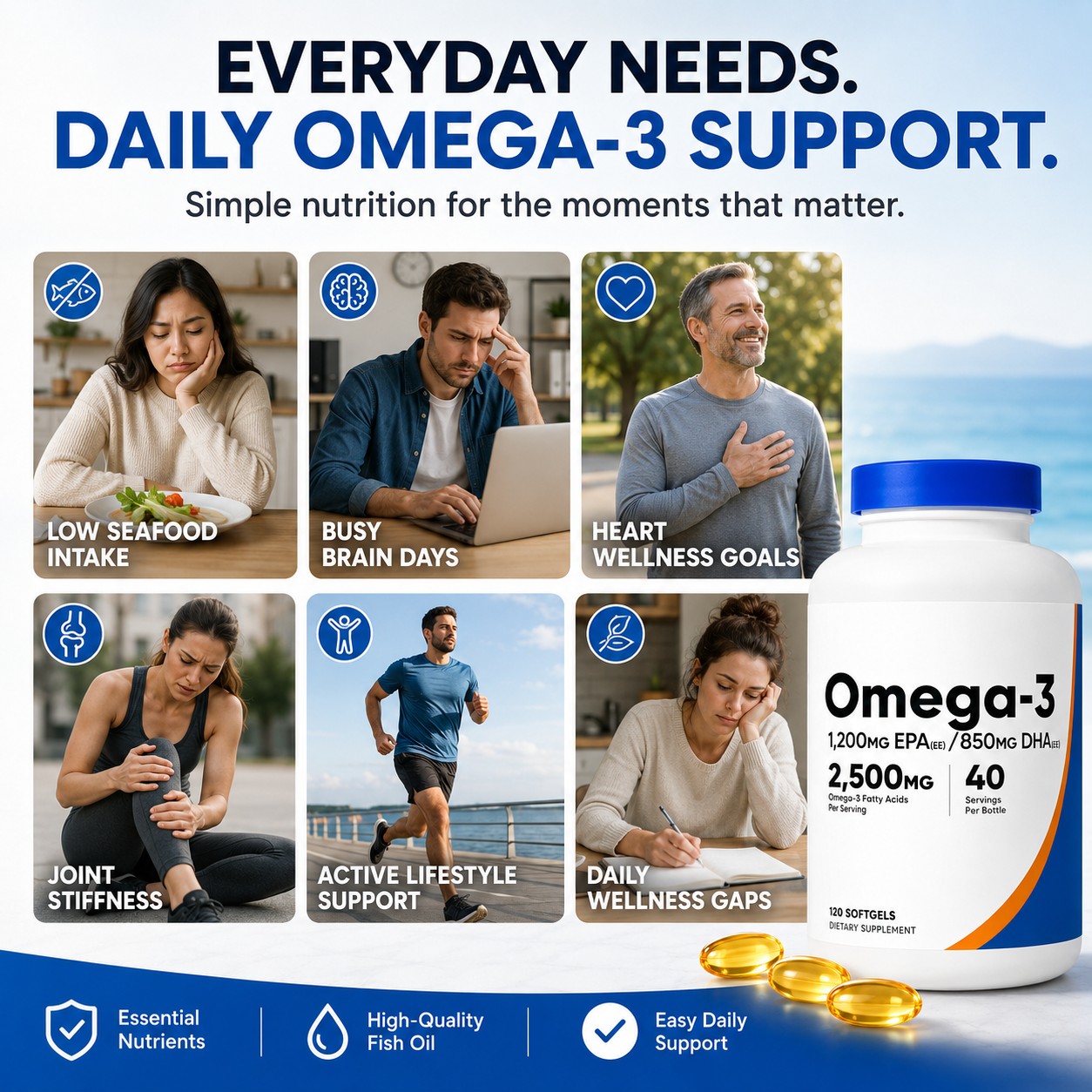Omega-3 Fish Oil 2500mg Softge - Aquarium Fish Bowl のレビューと価格